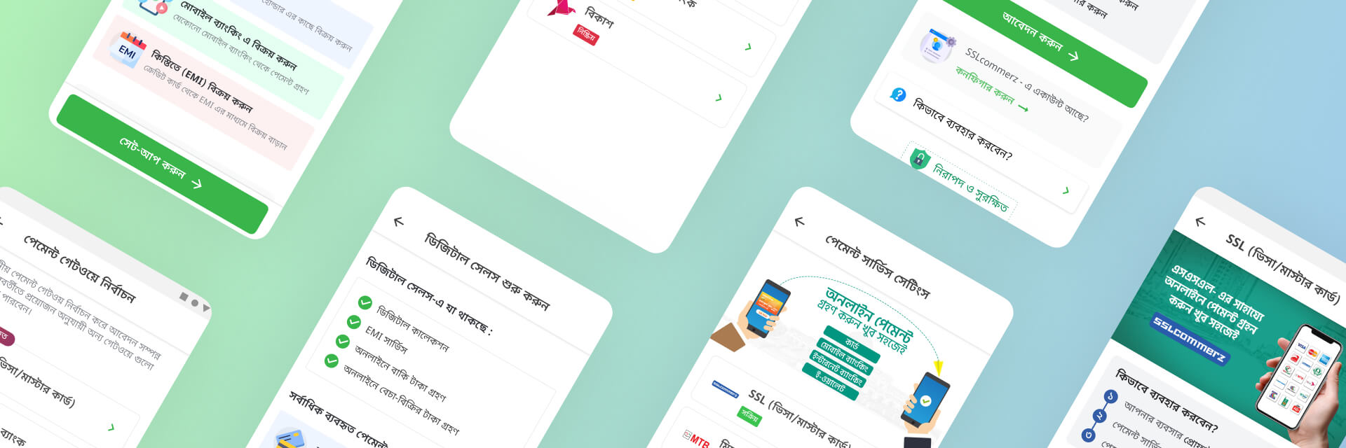 Payment aggregator screens representation